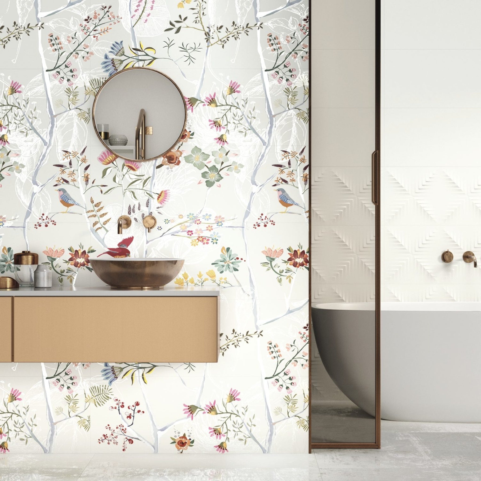 Faianță decorativă relief 3D 30x90 cm alb – Deco Casa