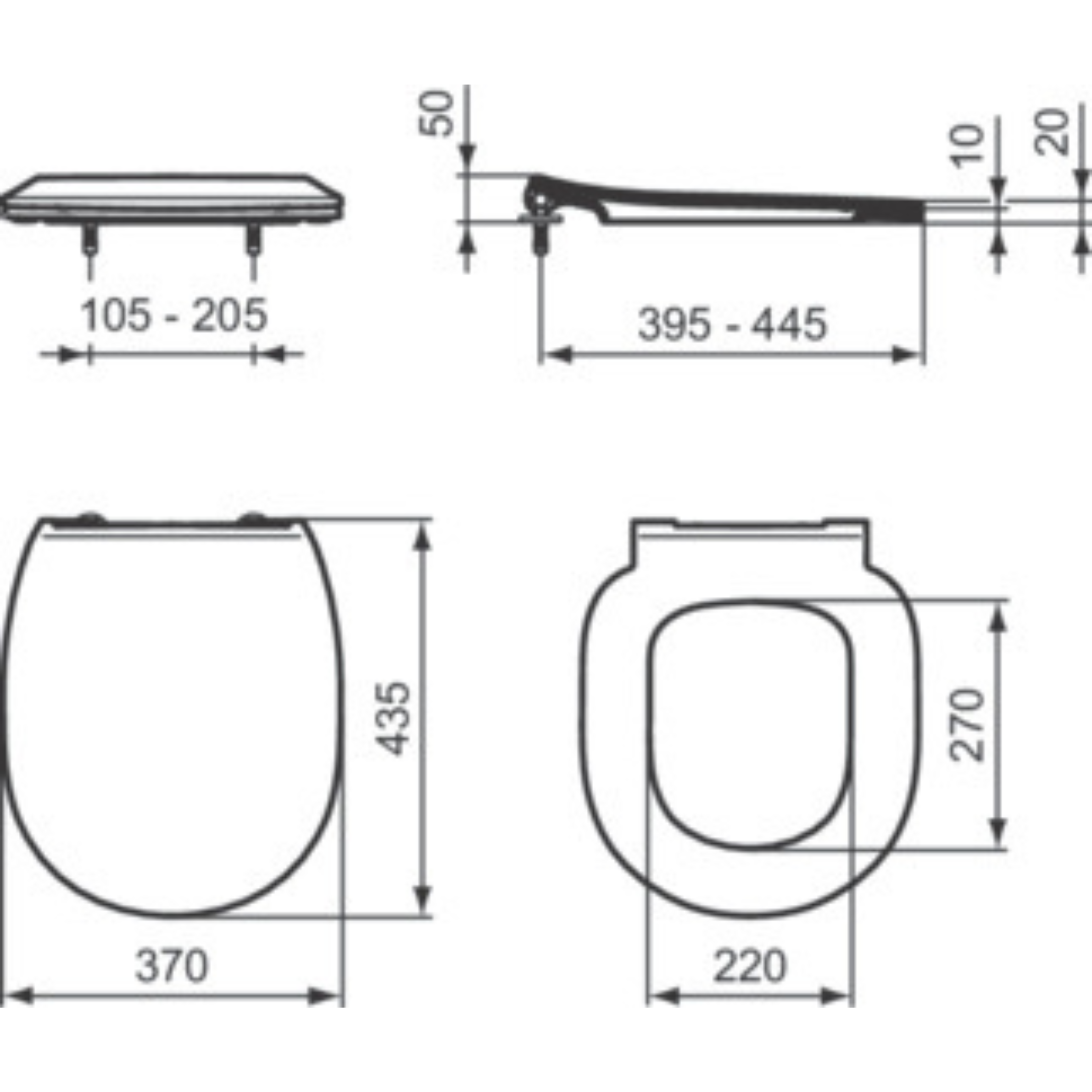 Capac vas WC SUBTIRE inchidere lenta