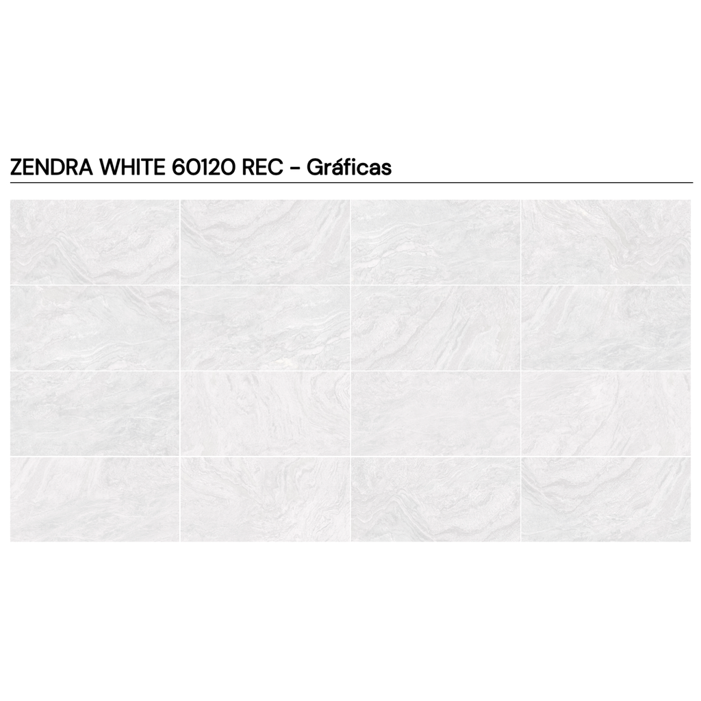GRESIE PENTRU INTERIOR PORTELANATA ZENDRA WHITE 60x120 ALBA MATA