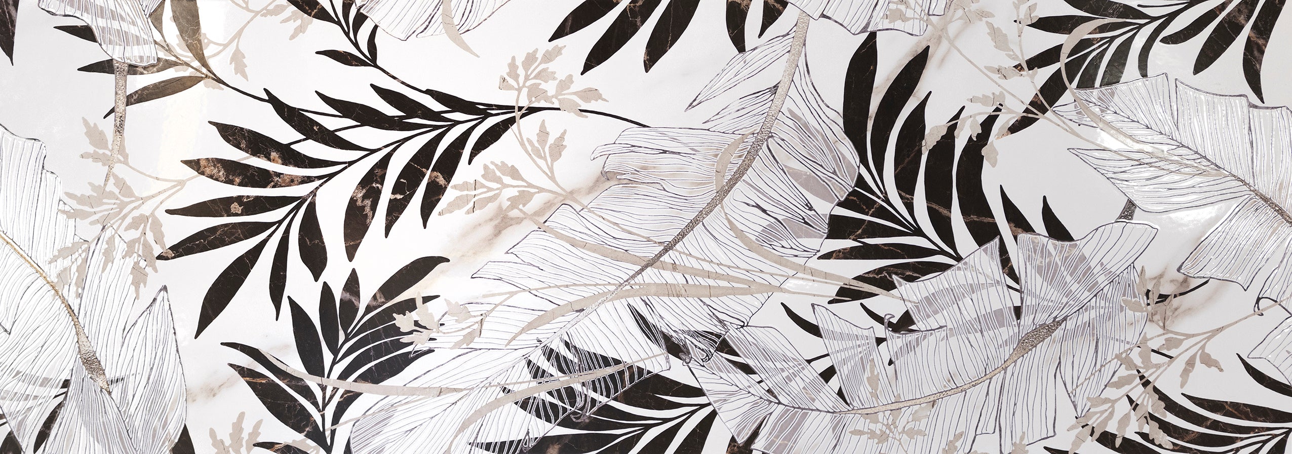 CARRARA LEAVES BLK 90 GLOSS