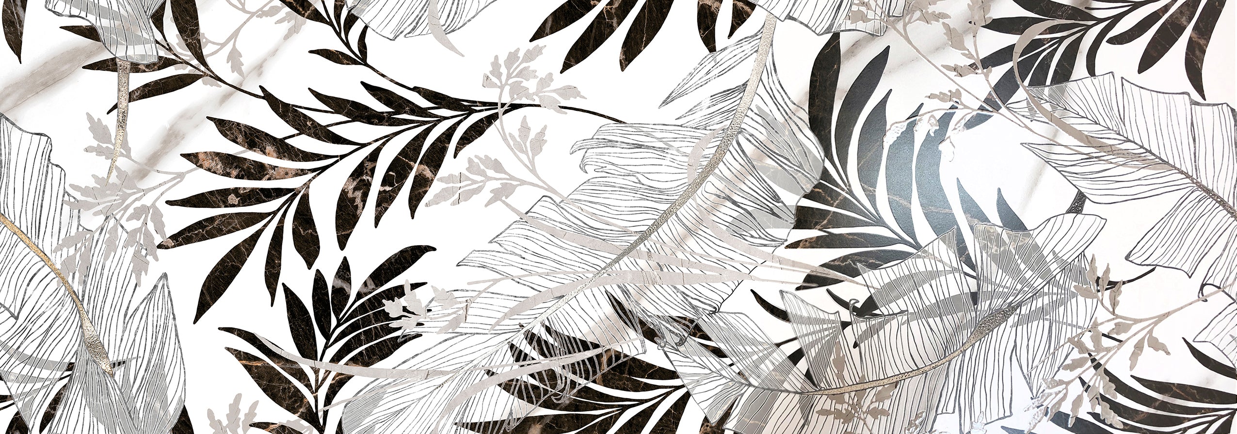 CARRARA LEAVES BLK 90 MATT