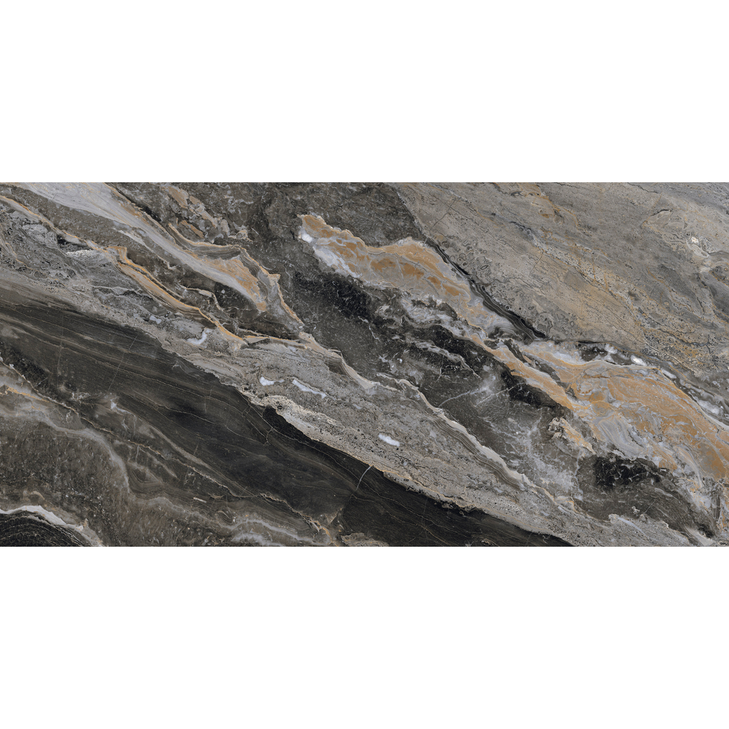 GRESIE PENTRU INTERIOR PORTELANATA OROBICO BLACK 60×120 SUPER LUCIOASA NEAGRA