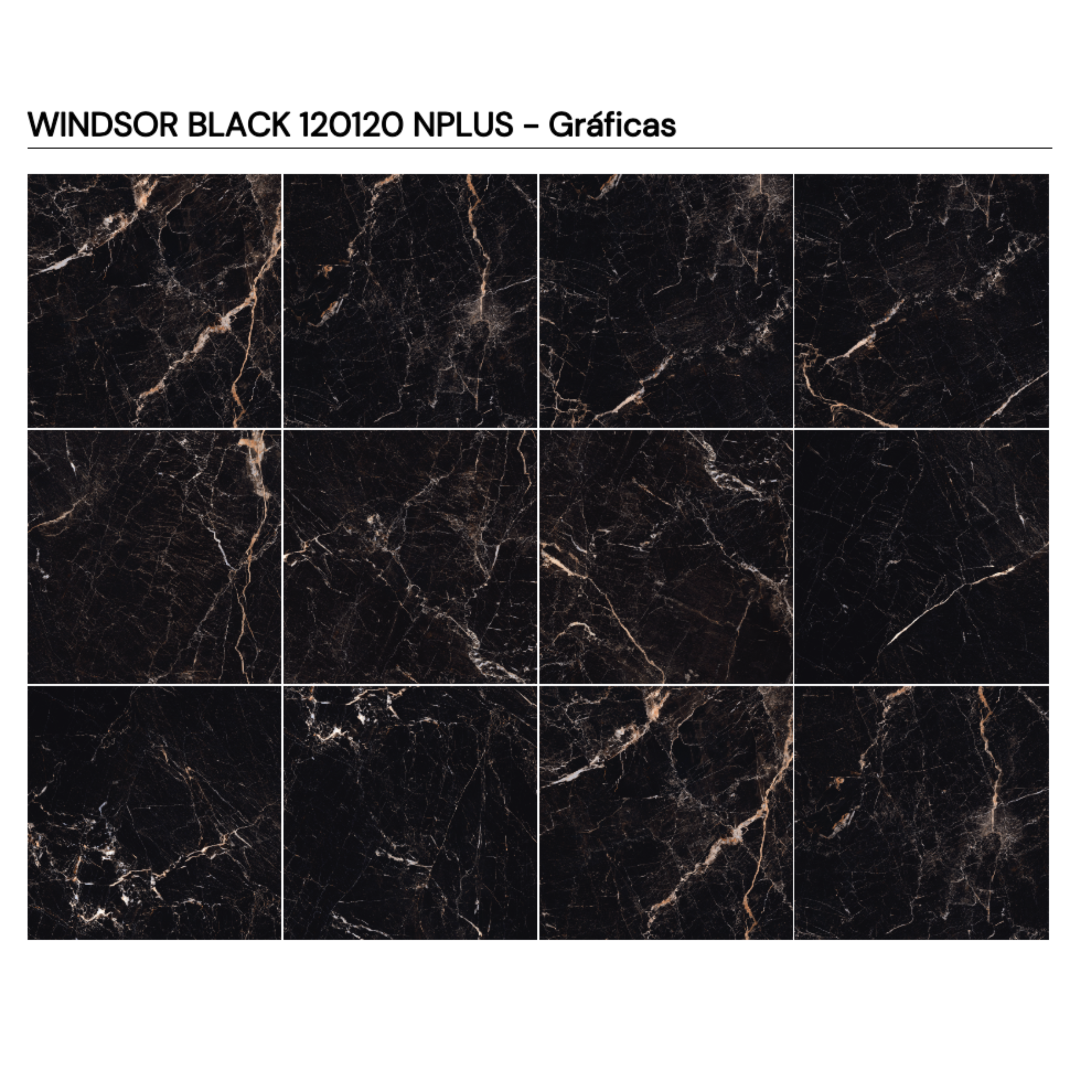 WINDSOR BLACK 120 × 120 cm NPLUS