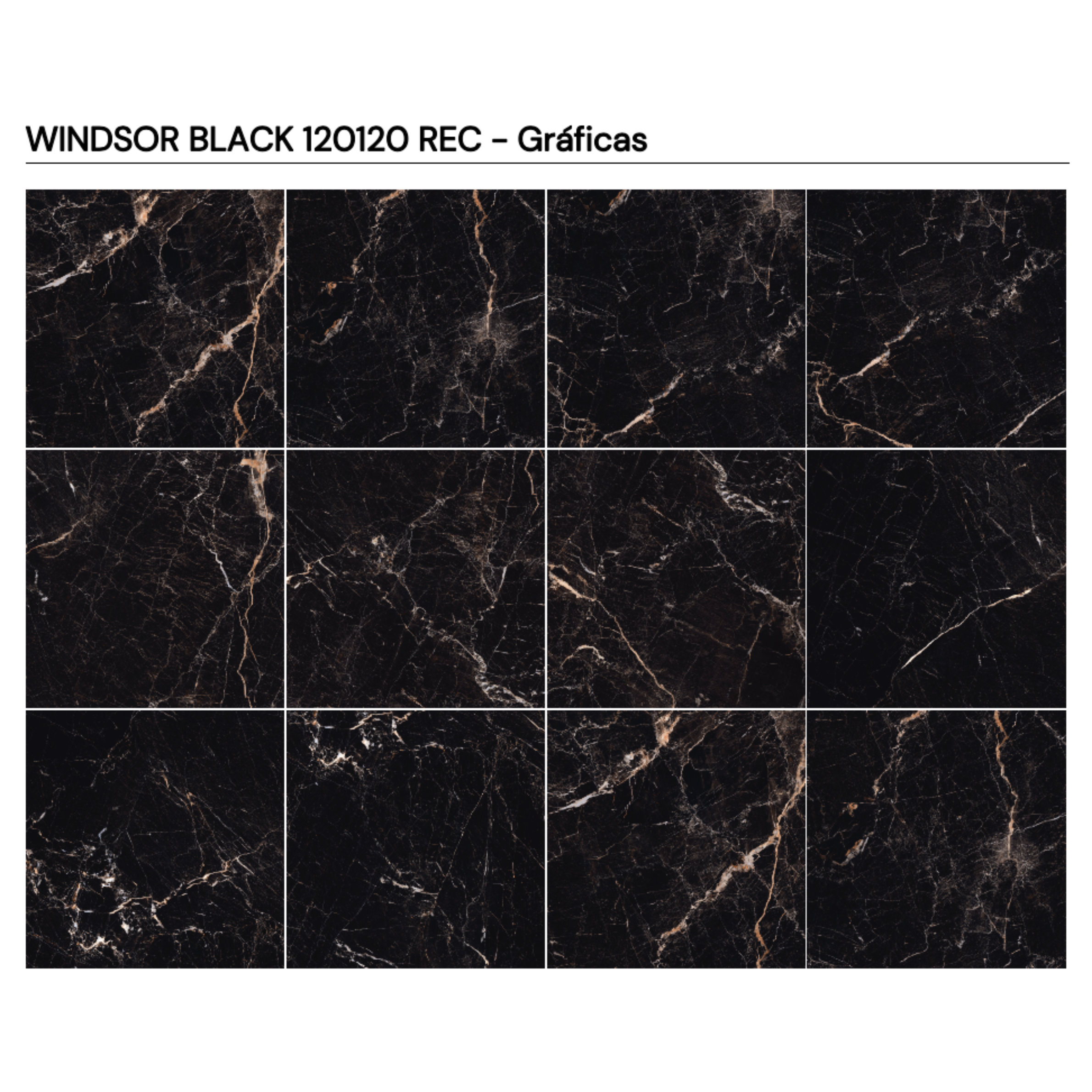 WINDSOR BLACK 120 × 120 cm REC