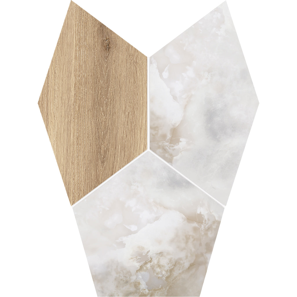 DECOR ONICE BIANCO MAT LEMN 280 X 310 MM TUBADZIN