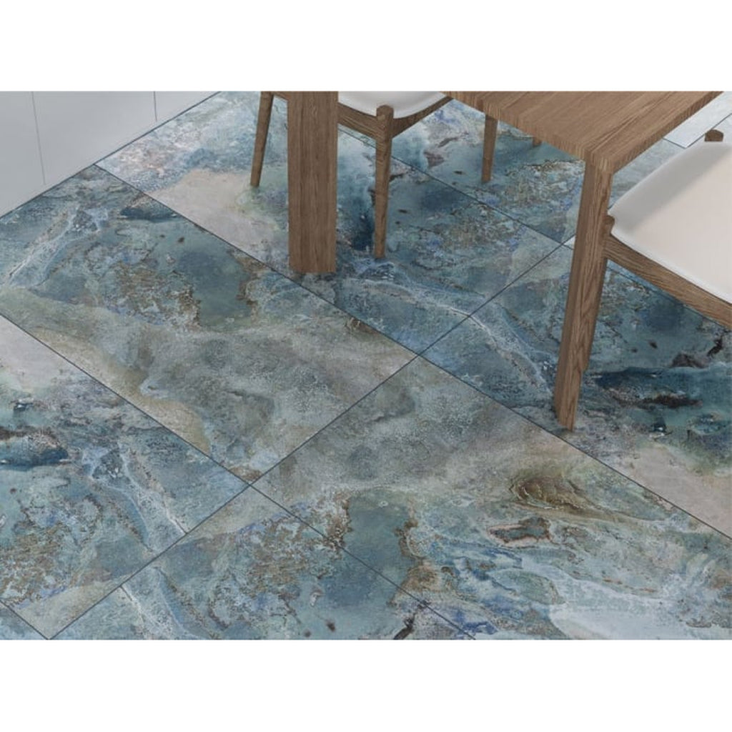 Gresie rectificata tip marmura SG Mercan Lappato 60x120, albastru, finisaj mat