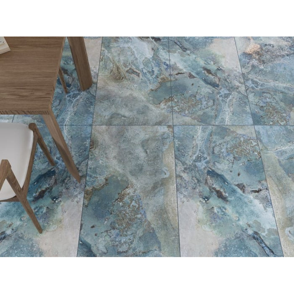 Gresie rectificata tip marmura SG Mercan Lappato 60x120, albastru, finisaj mat