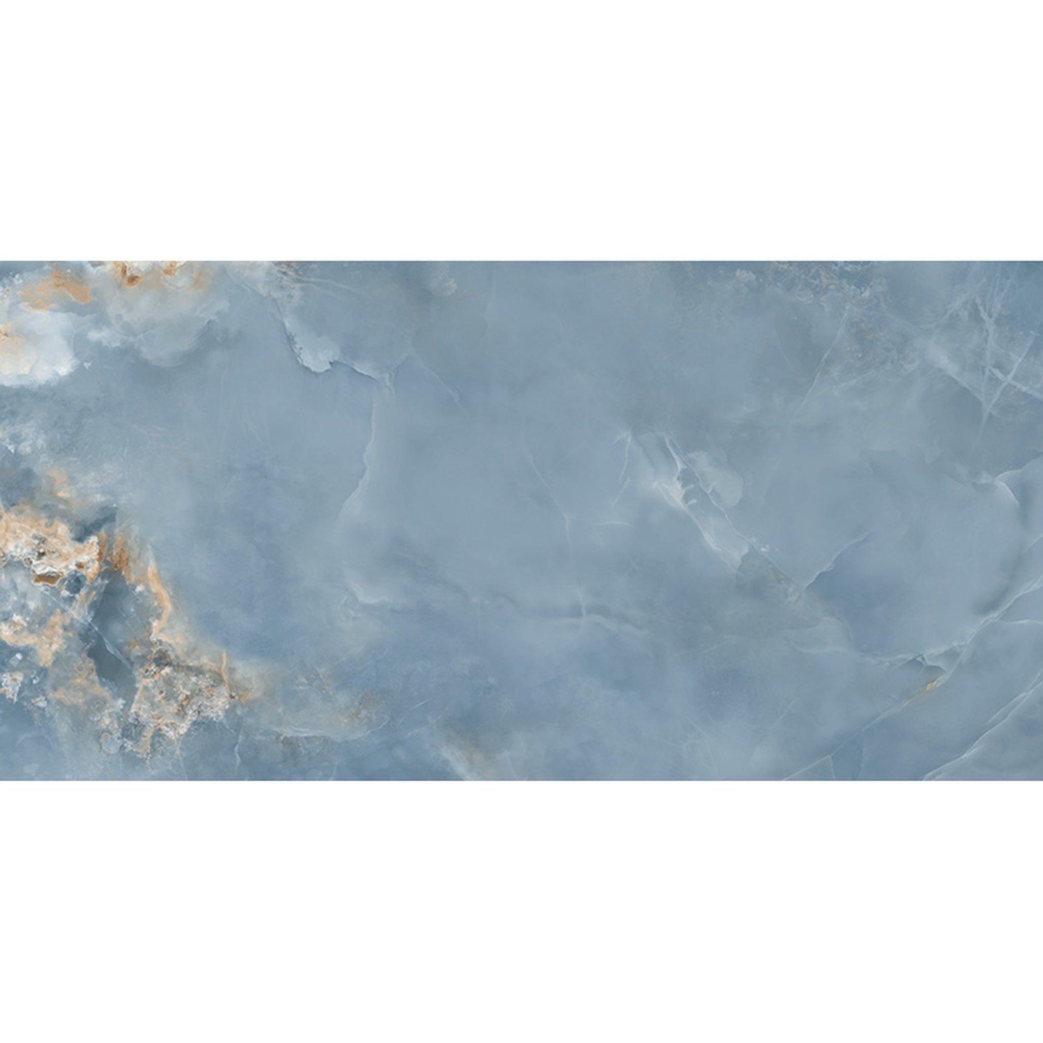 GRESIE PORȚELANATĂ AQUAMARINE ALBASTRU LUSTRUIT 1198 X 598 MM TUBADZIN