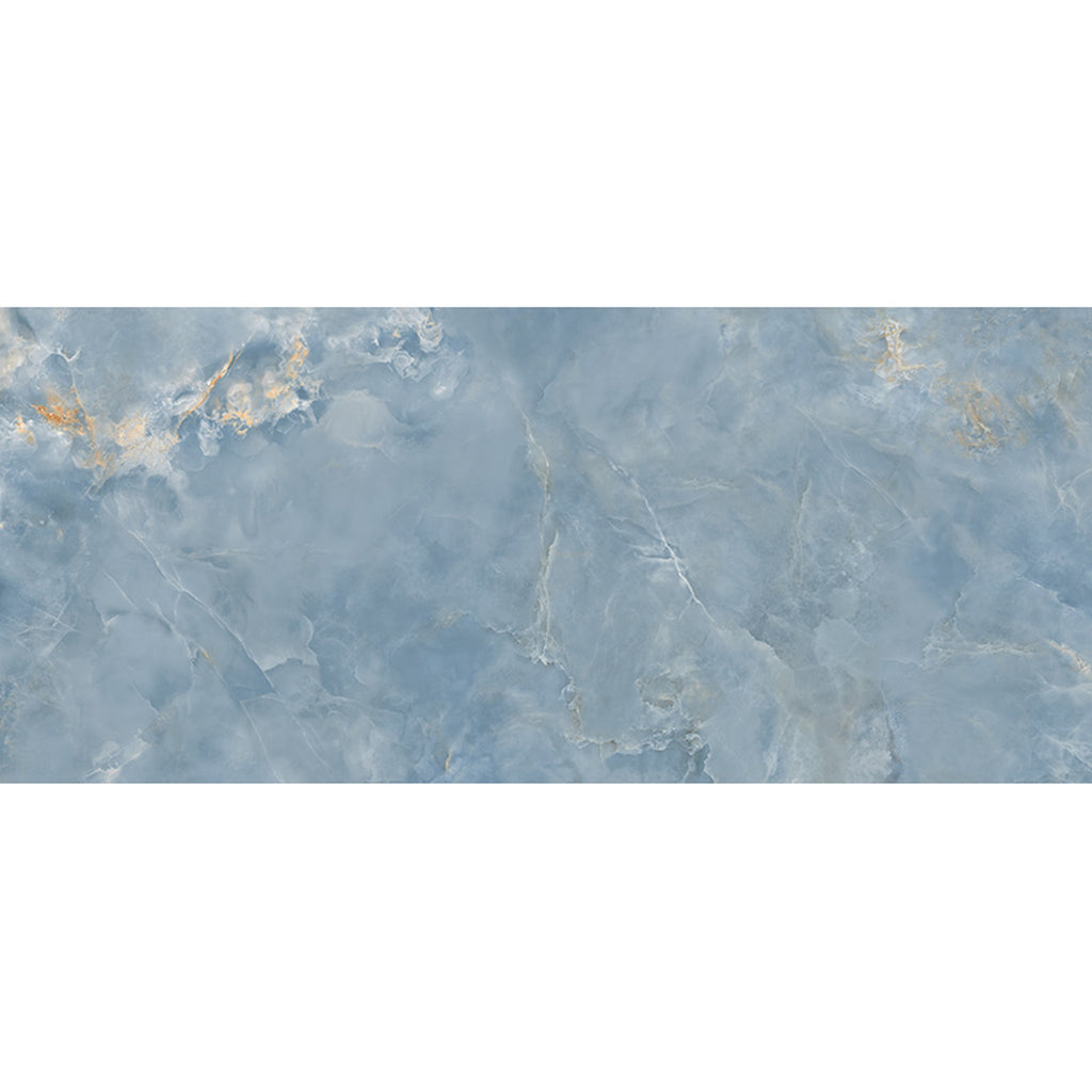 GRESIE PORȚELANATĂ AQUAMARINE ALBASTRU LUSTRUIT 2748 X 1198 MM TUBADZIN