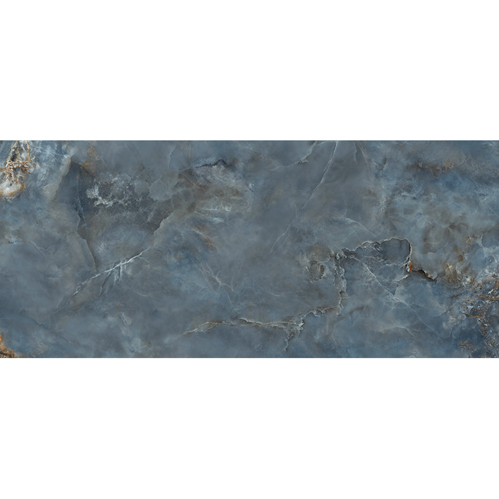 GRESIE PORȚELANATĂ AQUAMARINE BLEUMARIN LUSTRUIT 2748 X 1198 MM TUBADZIN