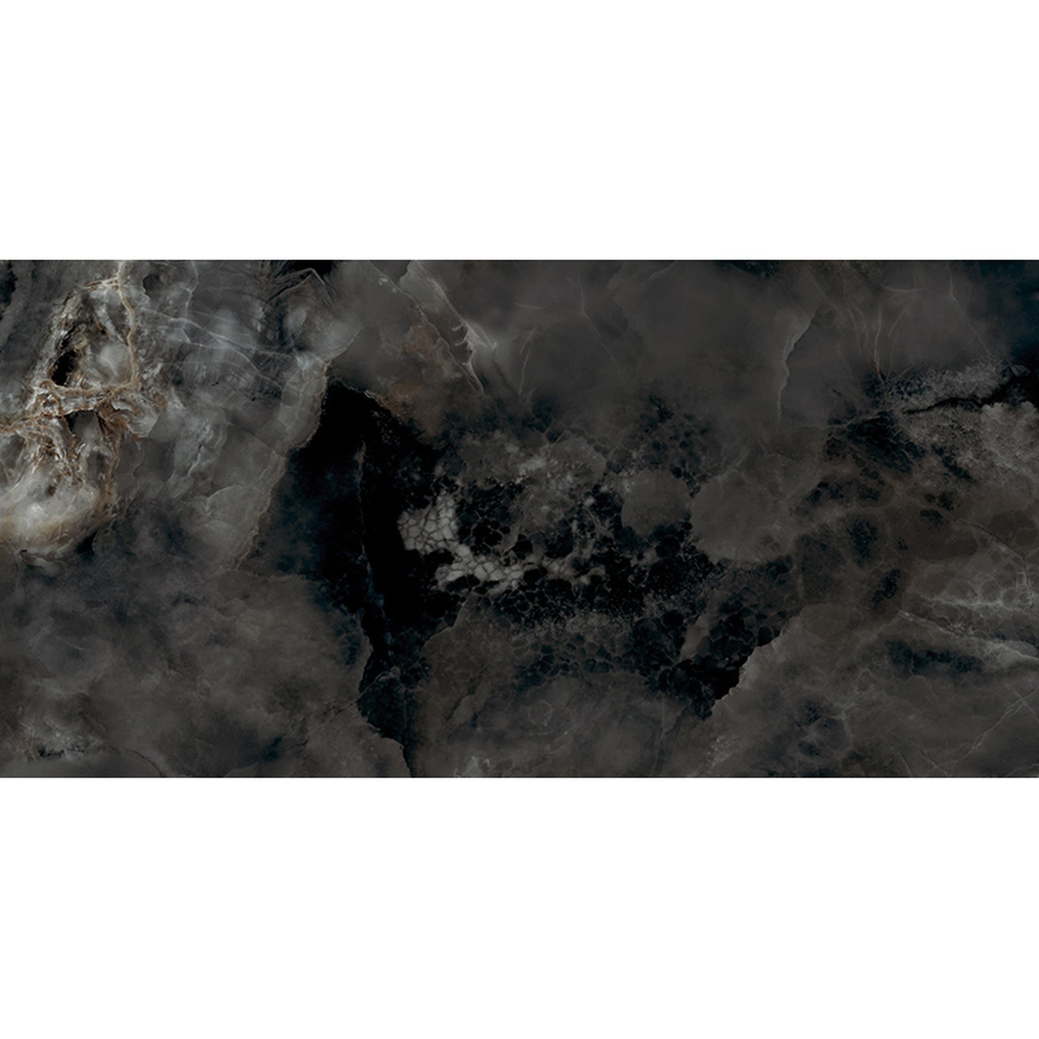 GRESIE PORȚELANATĂ AQUAMARINE NEGRU LUSTRUIT 1198 X 598 MM TUBADZIN