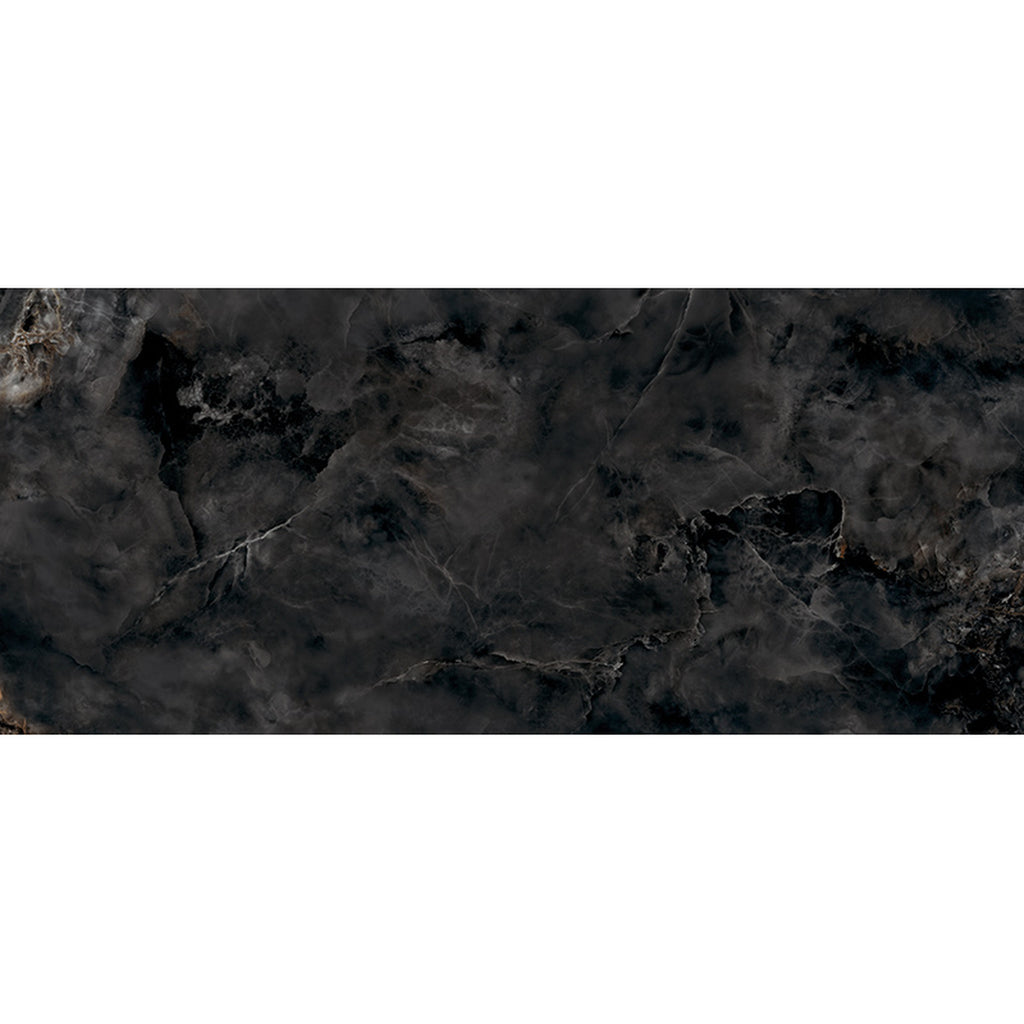 GRESIE PORȚELANATĂ AQUAMARINE NEGRU LUSTRUIT 2748 X 1198 MM TUBADZIN