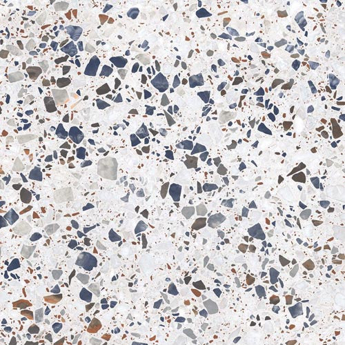 GRESIE PORȚELANATĂ TERRAZZO VENETO BLUE ALB 60 X 60 CM KAI
