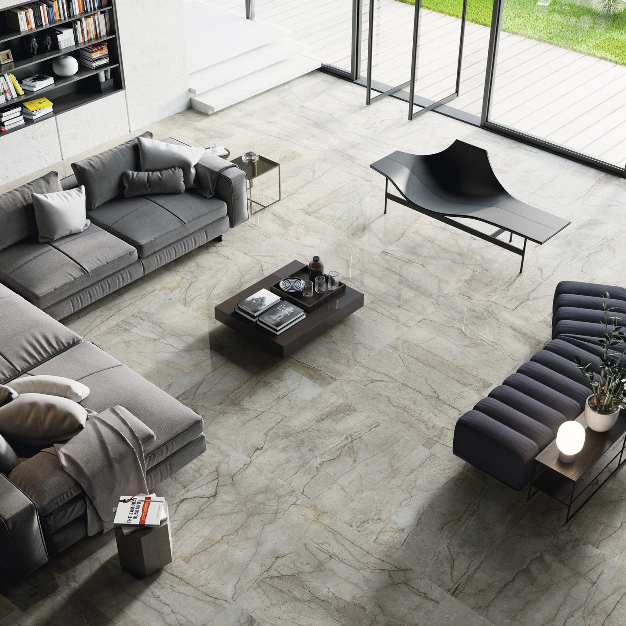 GRESIE PENTRU INTERIOR PORTELANATA ESSENCE SMOKE 90x90 MATA FANAL