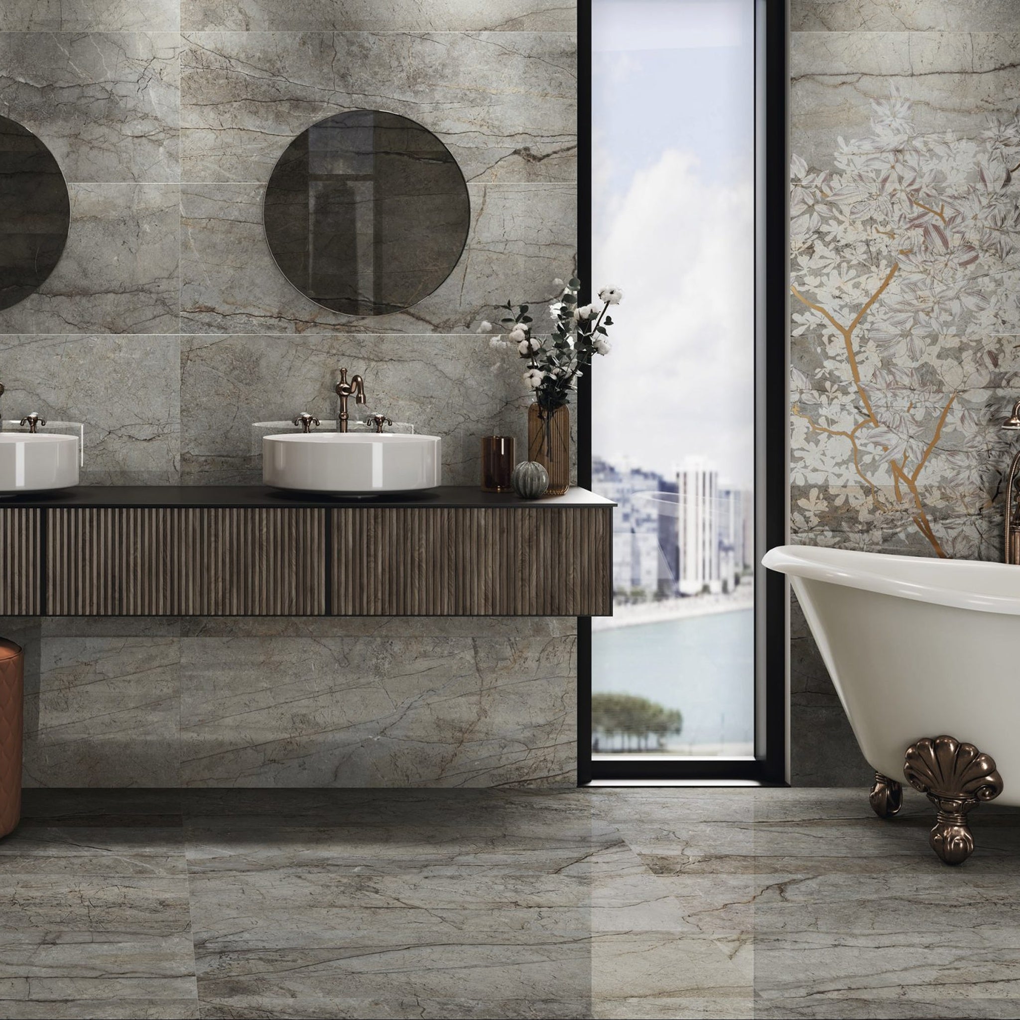 GRESIE PENTRU INTERIOR PORTELANATA ESSENCE SMOKE 90x90 MATA FANAL