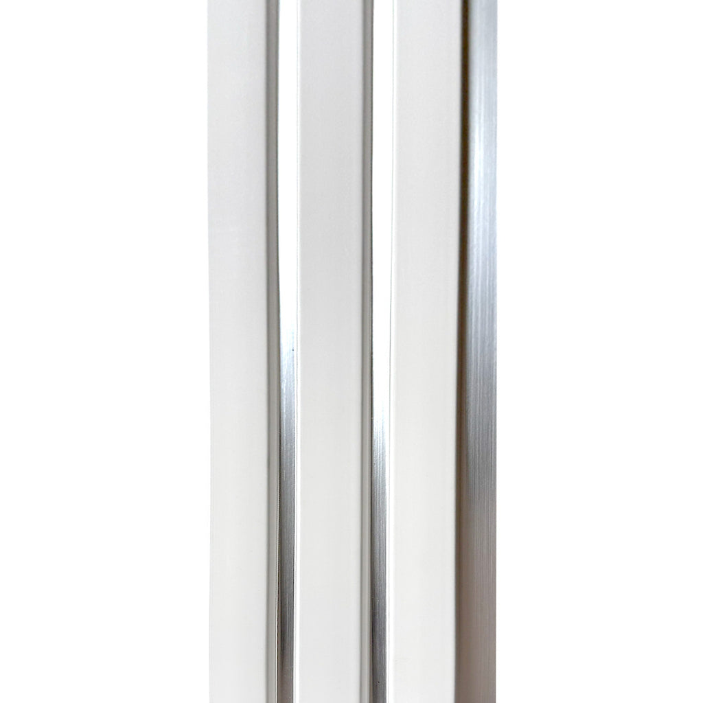 Riflaj alb decorativ in dungi argintii, 121.5 mm | MallDeco