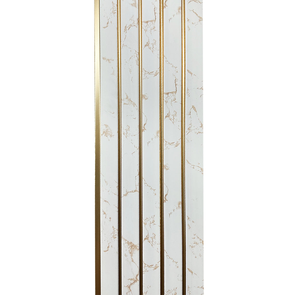 Riflaj decorativ, culoare alba cu auriu, 160 mm | MallDeco